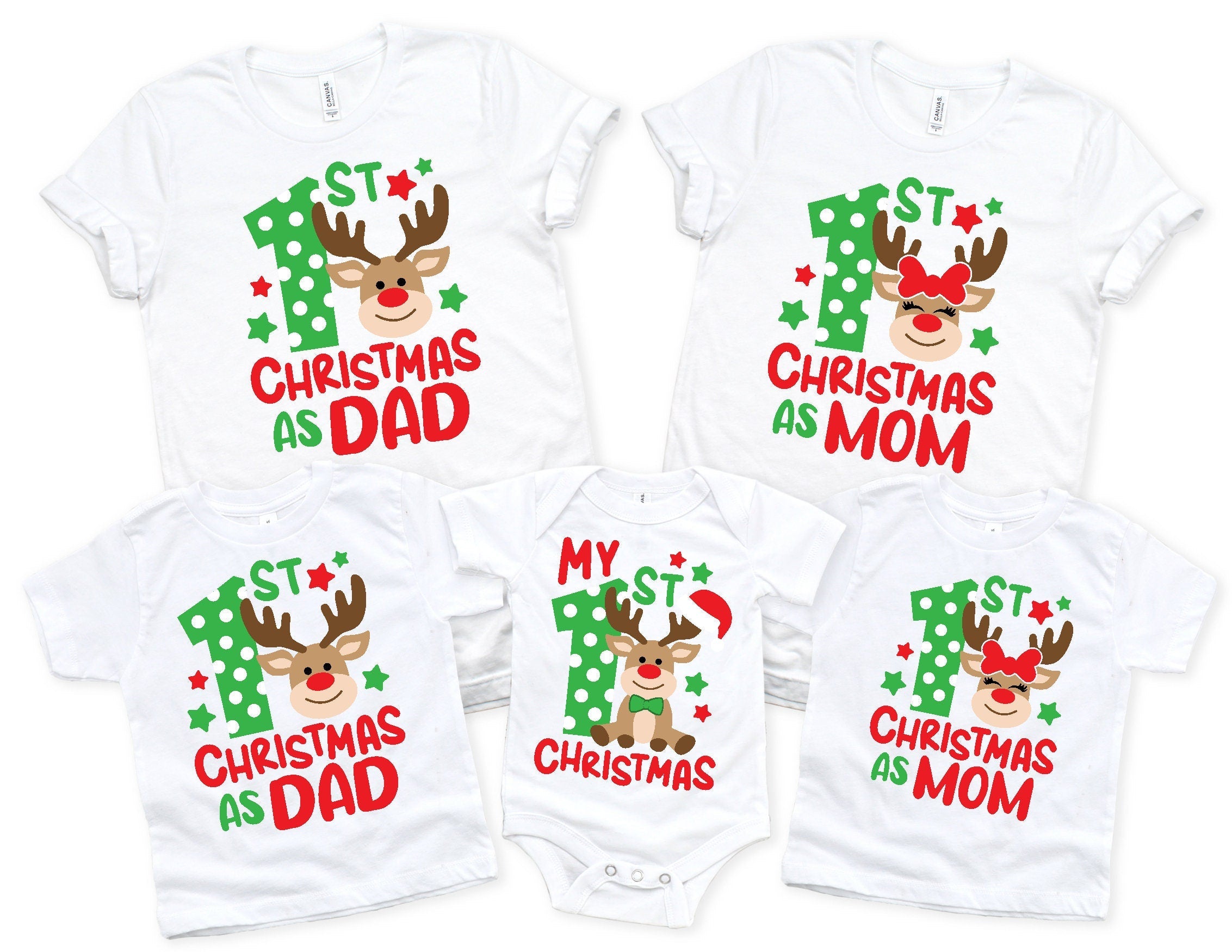 My First Christmas Shirt, First Christmas Mom Tee, First Christmas Dad Shirt, 1st Christmas Matching Family Shirt, Custom Family Christmas