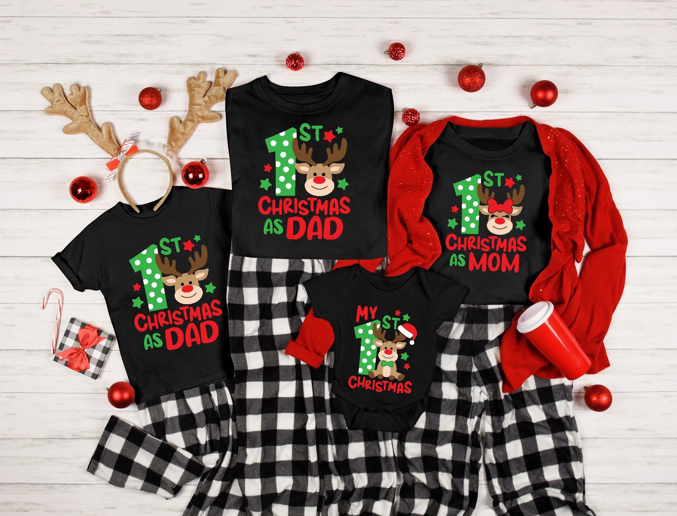 My First Christmas Shirt, First Christmas Mom Tee, First Christmas Dad Shirt, 1st Christmas Matching Family Shirt, Custom Family Christmas