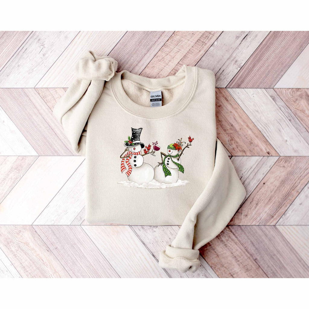 Snowmans Sweatshirt, Family Matching Sweatshirt, Holiday Season Sweatshirt, Christmas Stocking Gift, Christmas Lights, Christmas Santa