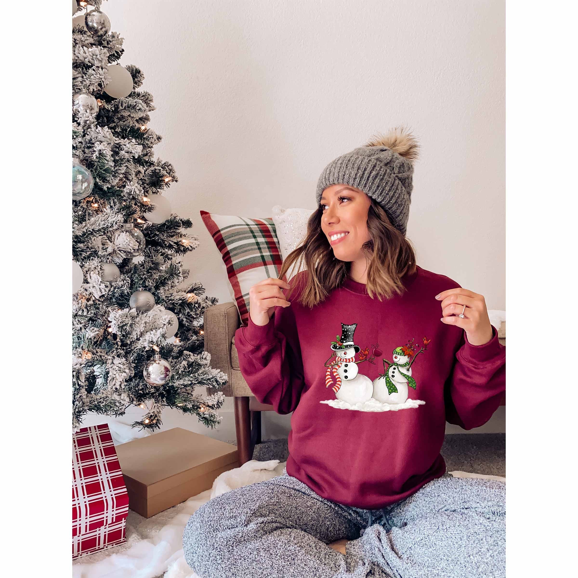 Snowmans Sweatshirt, Family Matching Sweatshirt, Holiday Season Sweatshirt, Christmas Stocking Gift, Christmas Lights, Christmas Santa