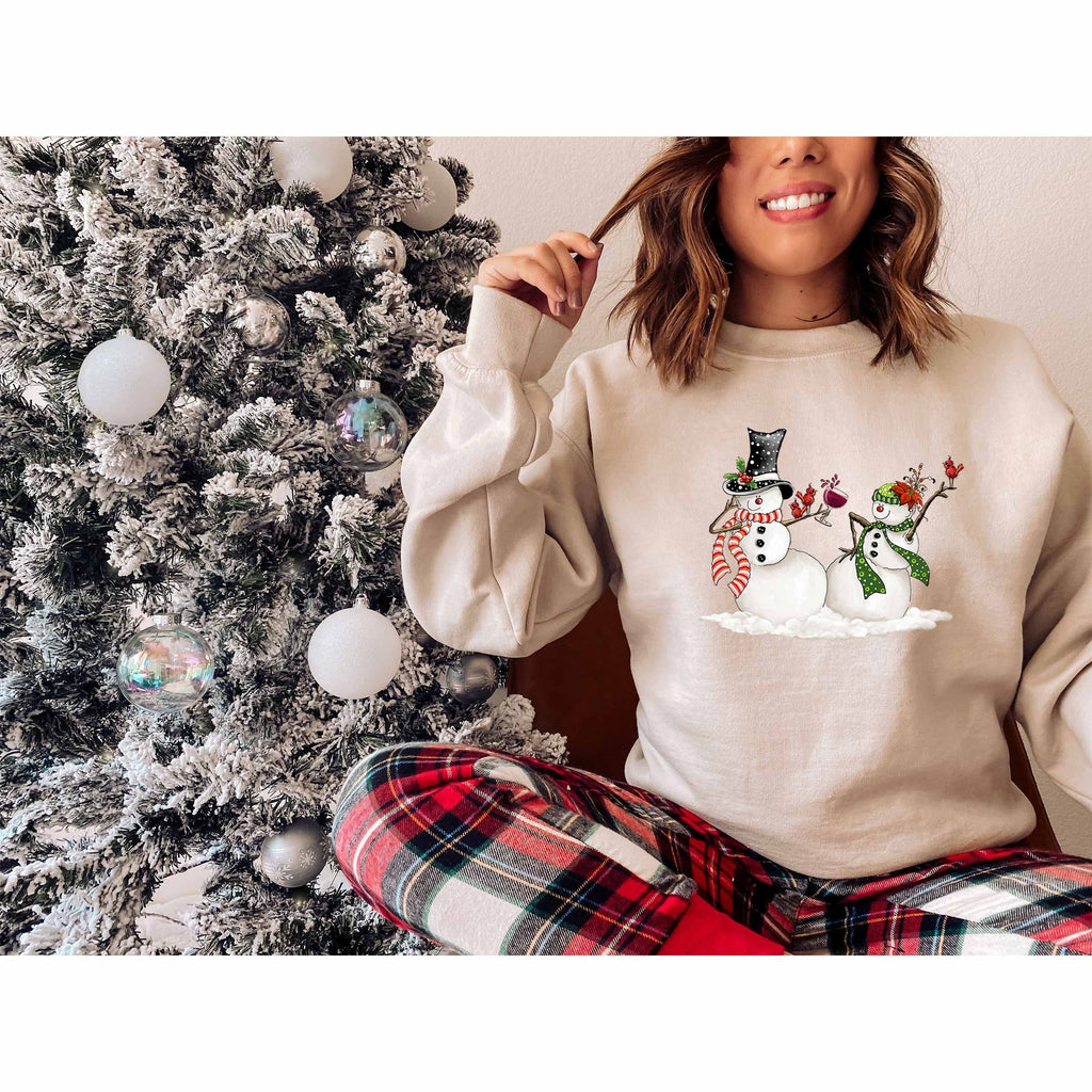 Snowmans Sweatshirt, Family Matching Sweatshirt, Holiday Season Sweatshirt, Christmas Stocking Gift, Christmas Lights, Christmas Santa