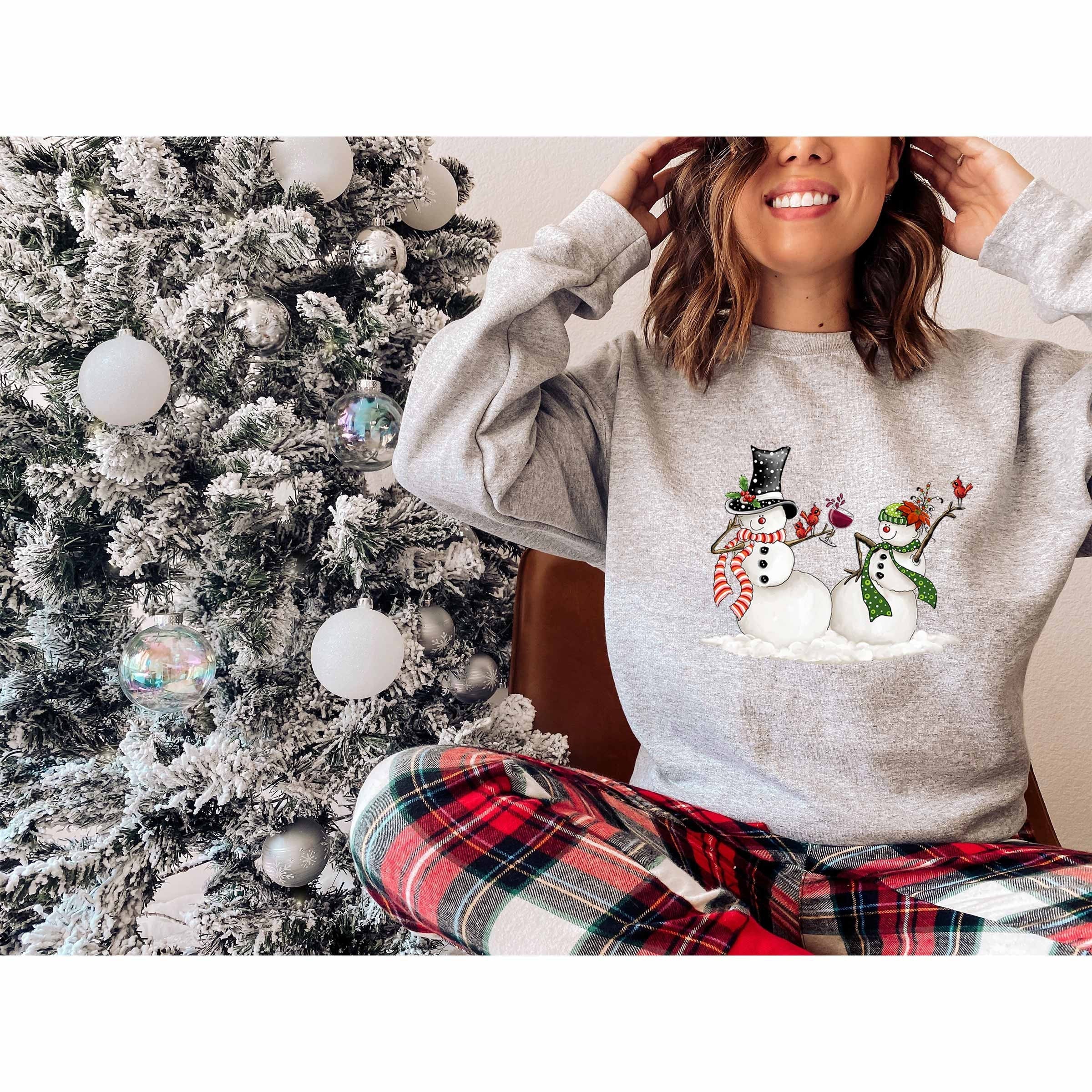 Snowmans Sweatshirt, Family Matching Sweatshirt, Holiday Season Sweatshirt, Christmas Stocking Gift, Christmas Lights, Christmas Santa