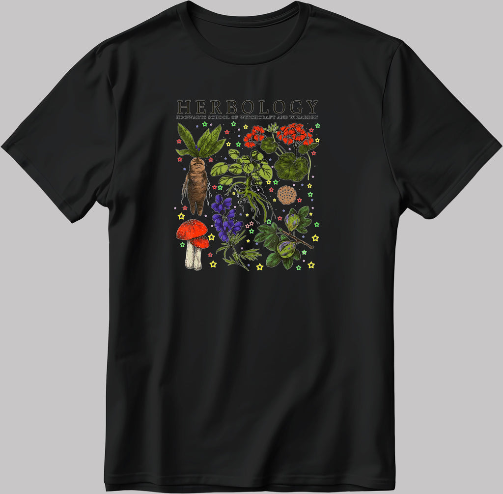Herbology Plants Short Sleeve White-Black Men's / Women's T Shirt F083"