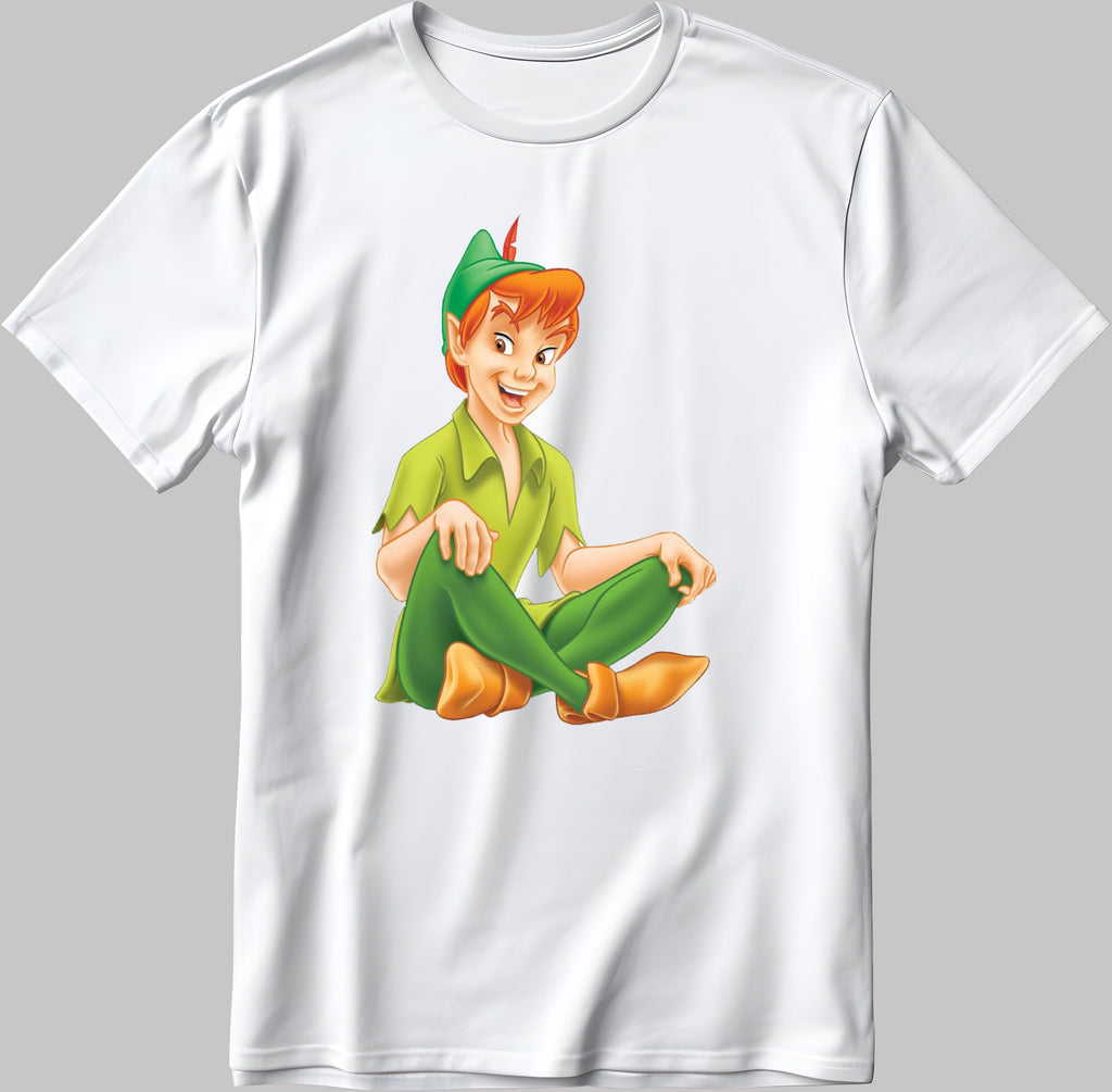 Peter Pan Short Sleeve White-Black Men's / Women's T Shirt F520