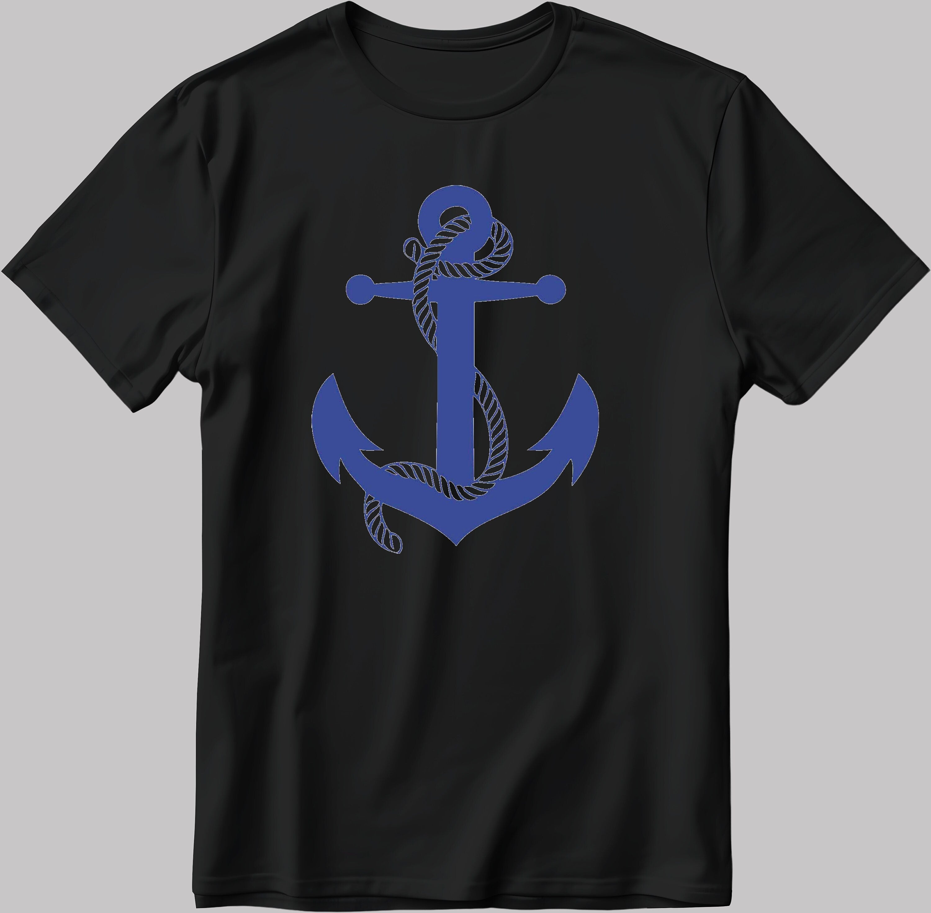Sailor anchor, Short Sleeve White-Black Men's / Women's T Shirt K152