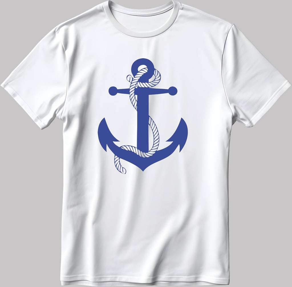 Sailor anchor, Short Sleeve White-Black Men's / Women's T Shirt K152