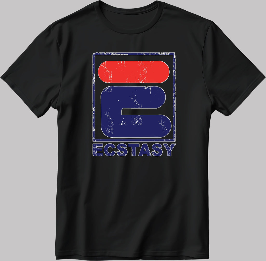 Ecstasy Rave Techno 90s Retro Dreamscape Short Sleeve White-Black Men's / Women's T Shirt K778