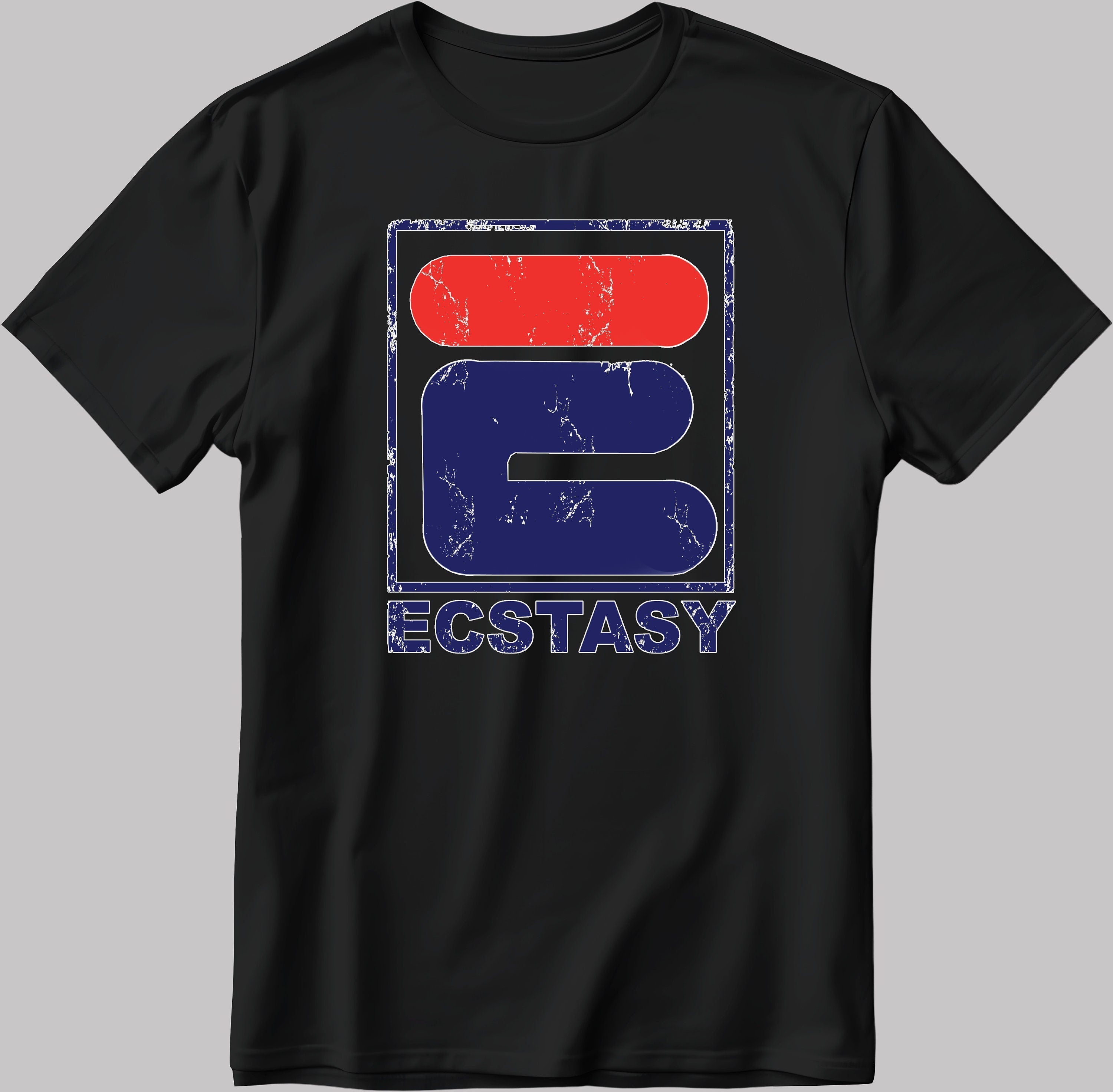 Ecstasy Rave Techno 90s Retro Dreamscape Short Sleeve White-Black Men's / Women's T Shirt K778