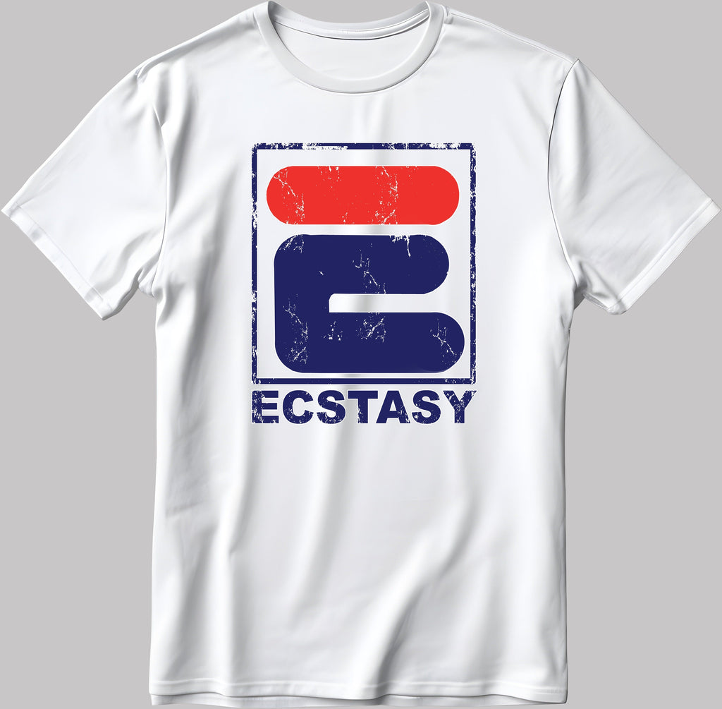 Ecstasy Rave Techno 90s Retro Dreamscape Short Sleeve White-Black Men's / Women's T Shirt K778