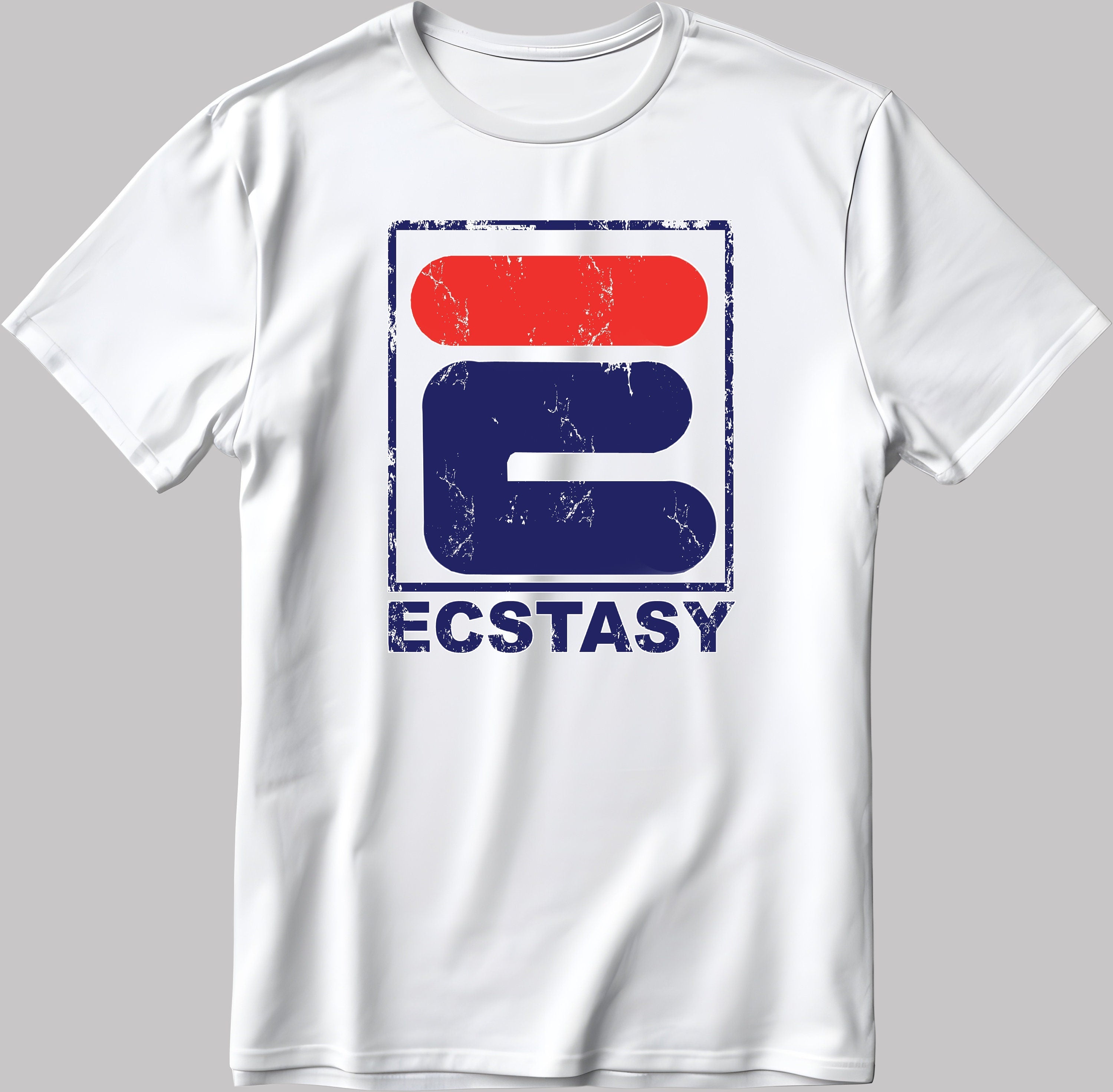 Ecstasy Rave Techno 90s Retro Dreamscape Short Sleeve White-Black Men's / Women's T Shirt K778