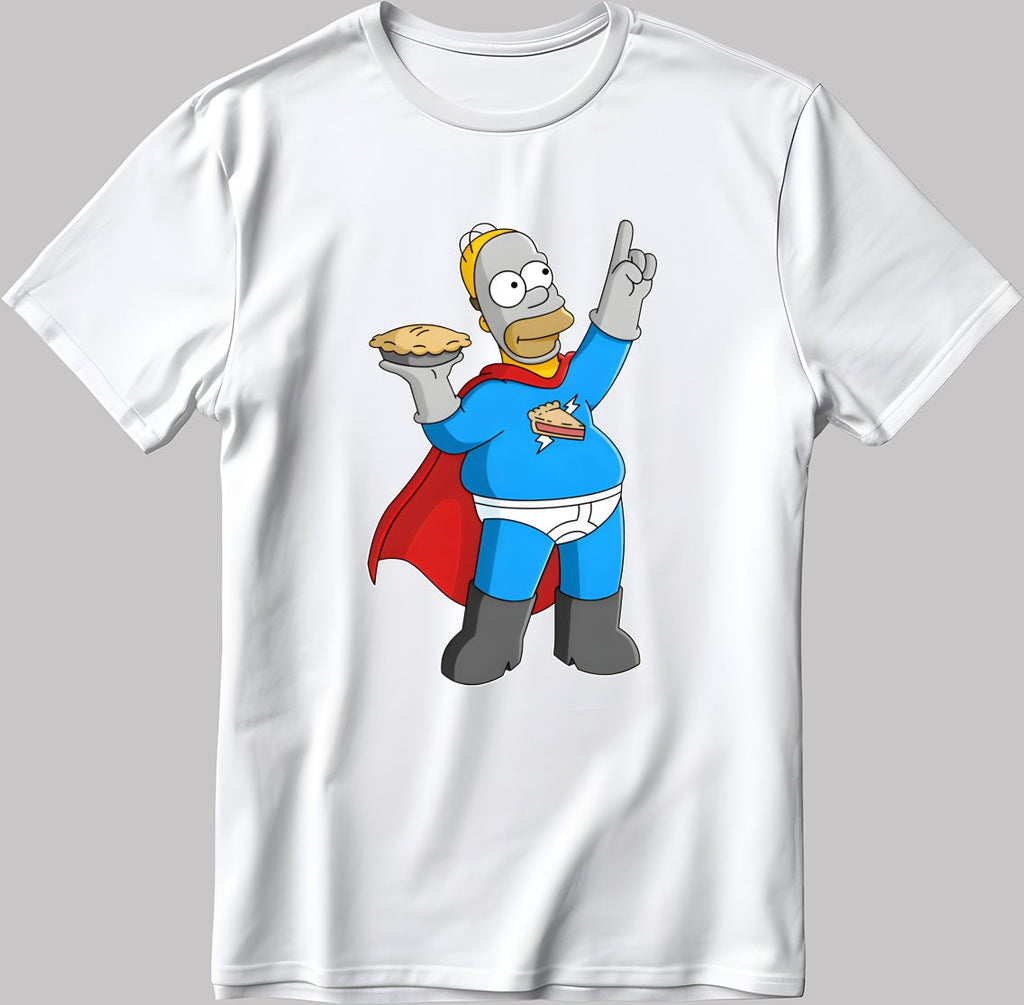 The Simpsons, Homer simpson drawing Short Sleeve White-Black Men's / Women's T Shirt L302