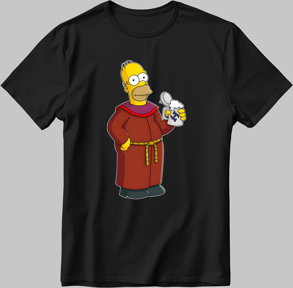 The Simpsons, Homer simpson drawing Short Sleeve White-Black Men's / Women's T Shirt L303