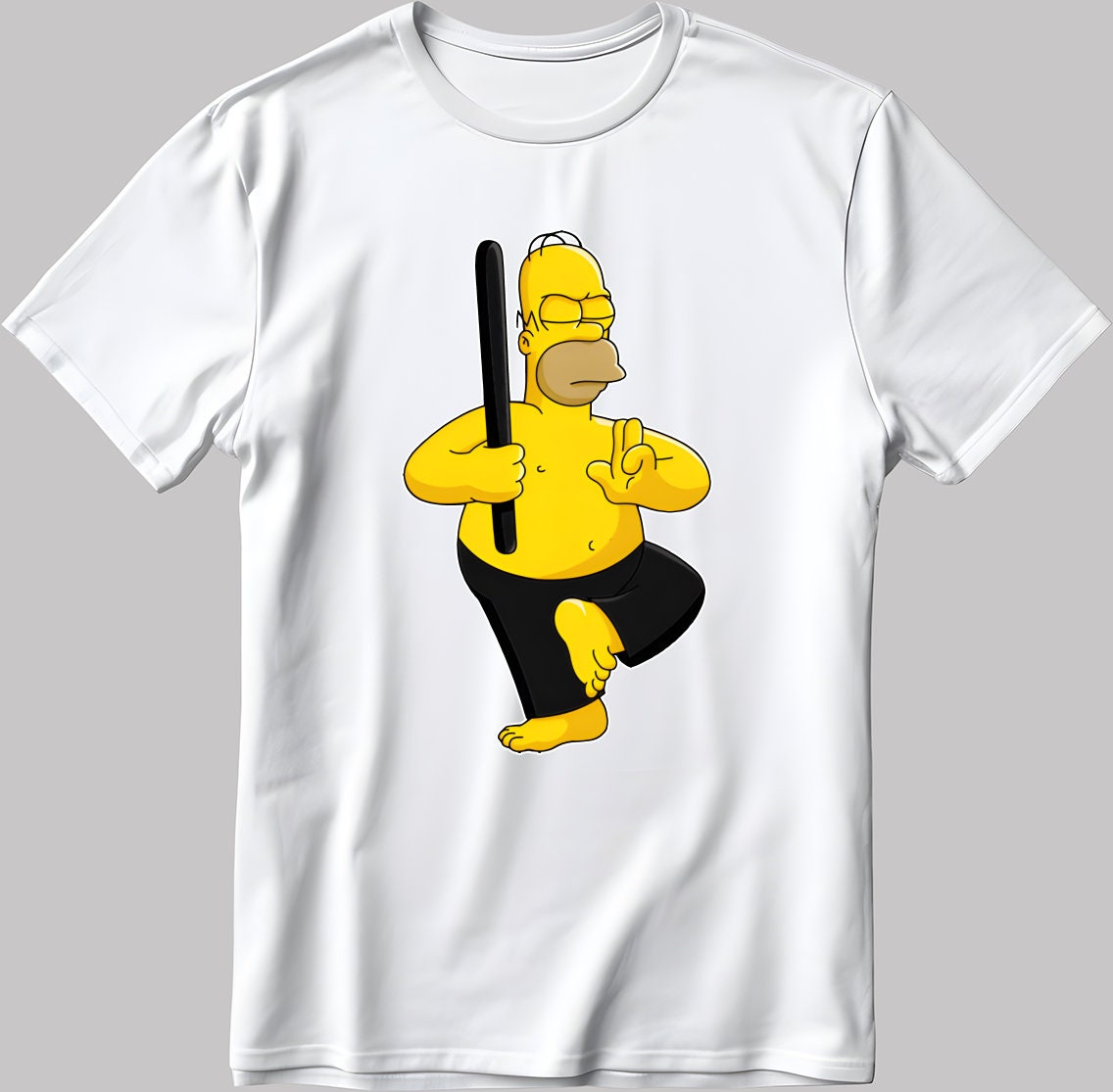 The Simpsons, Homer simpson drawing Short Sleeve White-Black Men's / Women's T Shirt L304