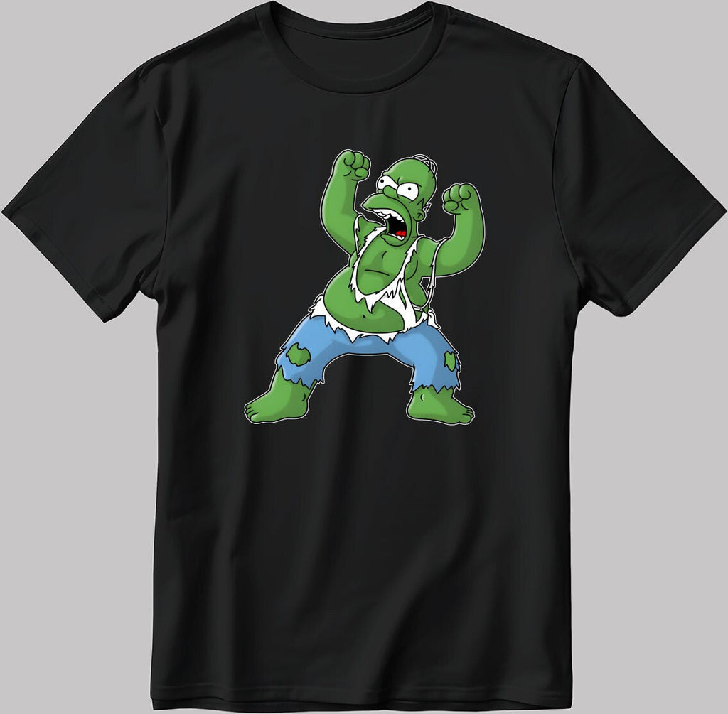 The Simpsons, Homer simpson drawing Short Sleeve White-Black Men's / Women's T Shirt L306