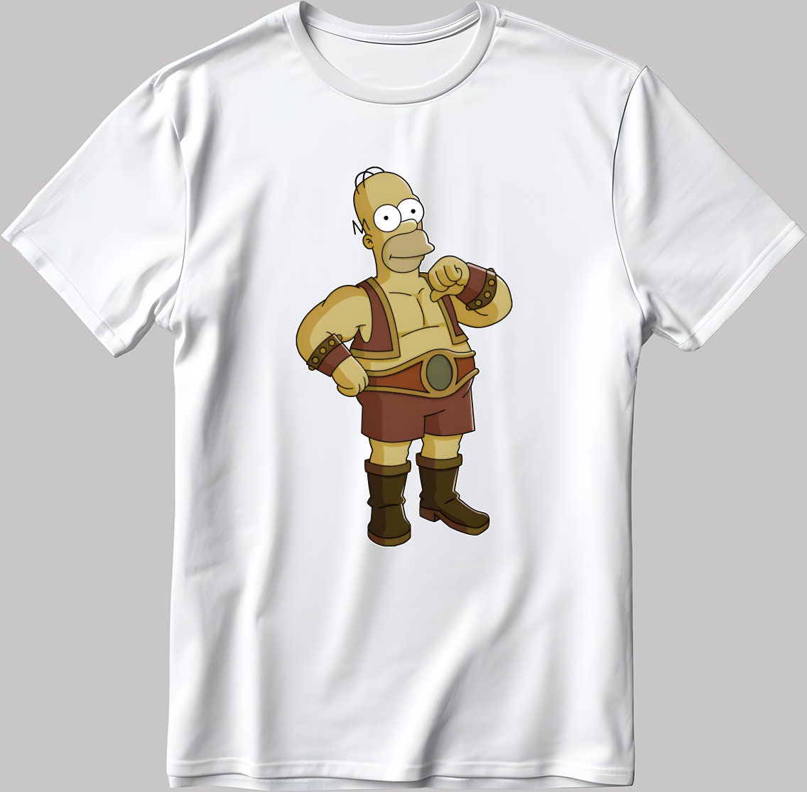 The Simpsons, Homer simpson drawing Short Sleeve White-Black Men's / Women's T Shirt L307