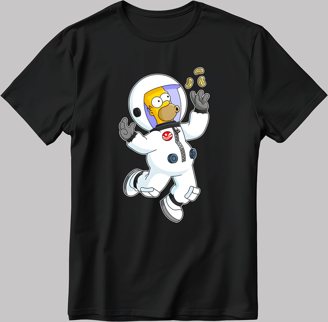 The Simpsons, Homer Simpson drawing Short Sleeve White-Black Men's / Women's T Shirt L314
