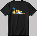 The Simpsons, Simpson drawing Short Sleeve White-Black Men's / Women's T Shirt L331