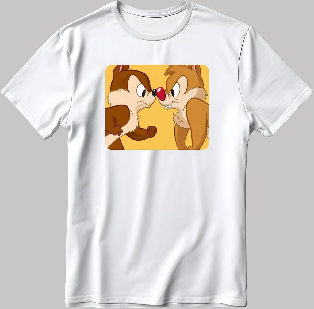 Chip Dale Short Sleeve White-Black Men's / Women's T Shirt L329