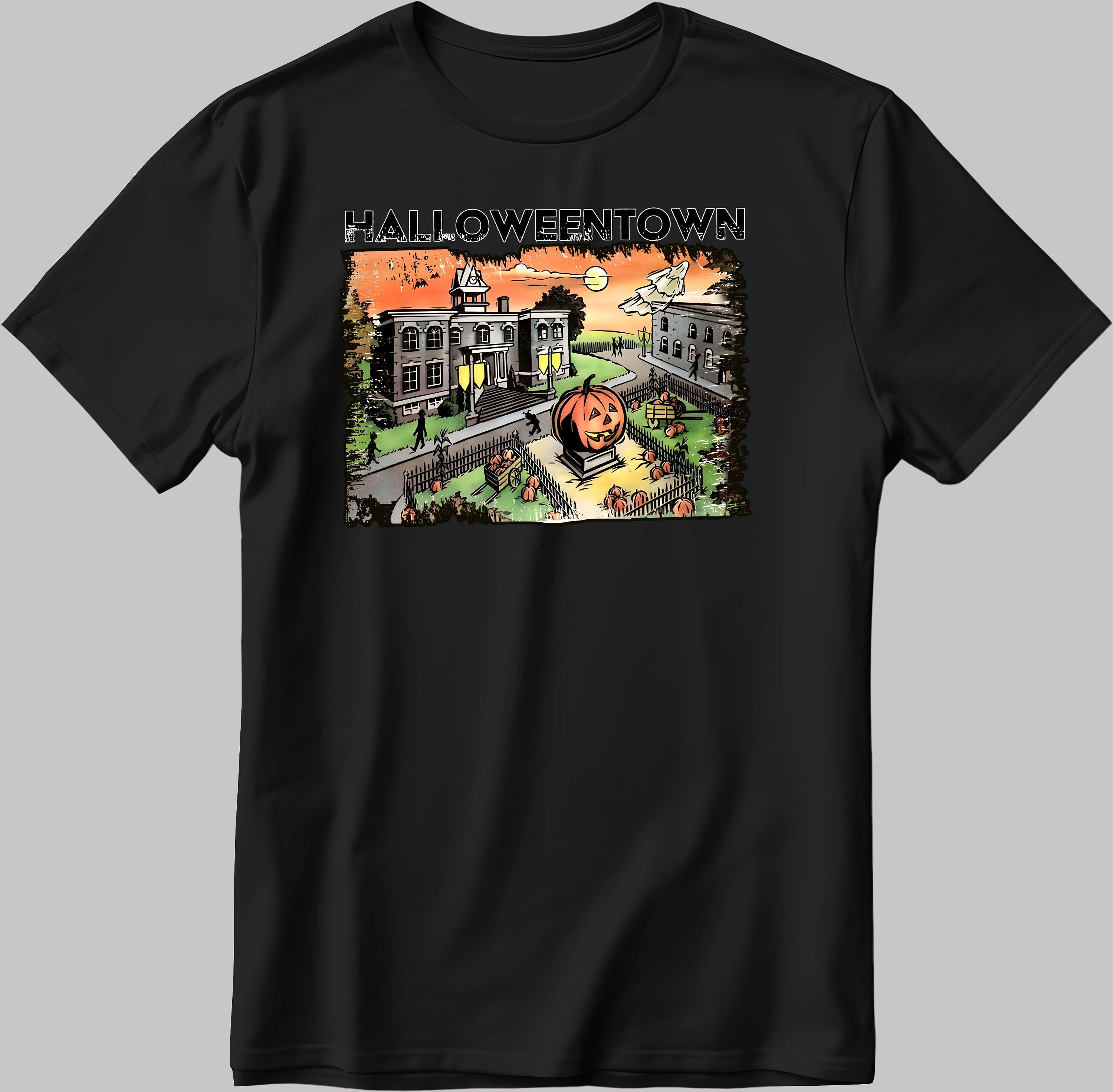 Halloweentown Halloween Figure School Short Sleeve White-Black Men's / Women's T Shirt E114