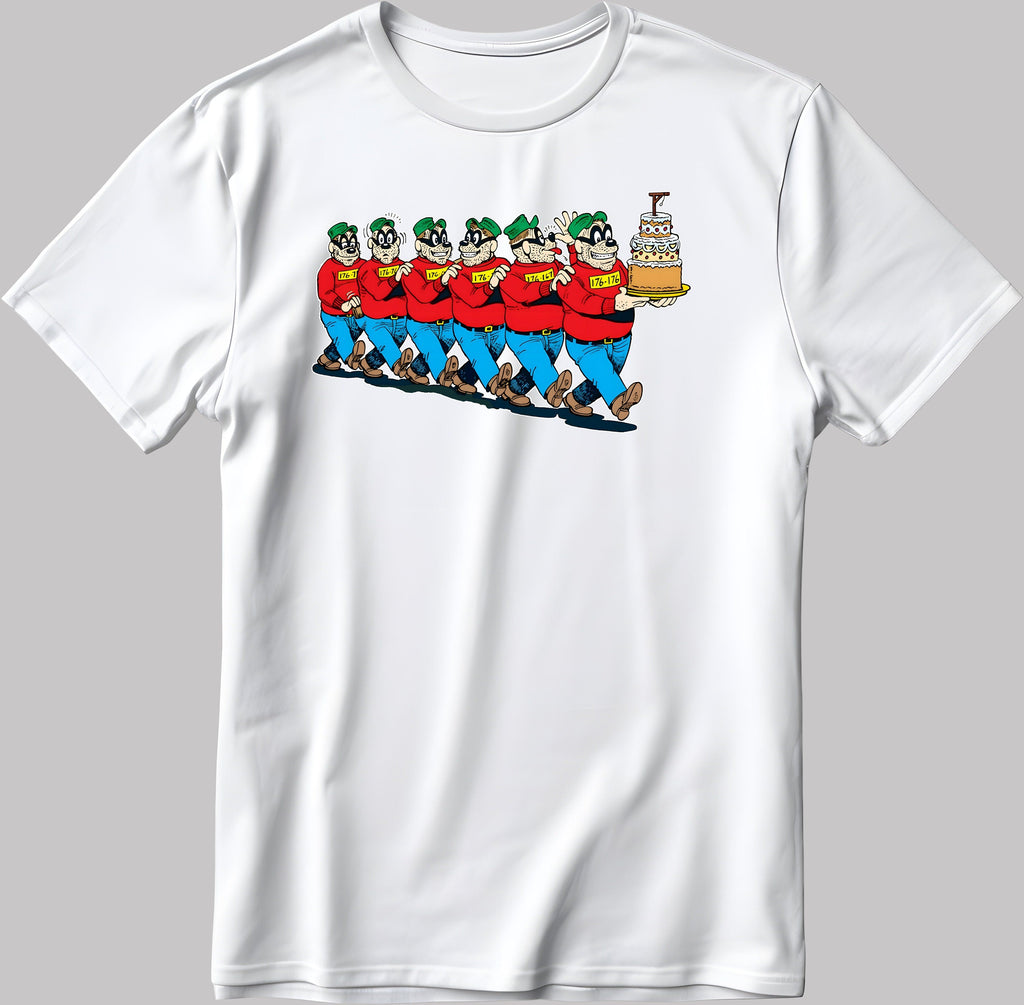 Funny Thief Cartoon Characters  Short Sleeve White-Black Men's / Women's T Shirt E118