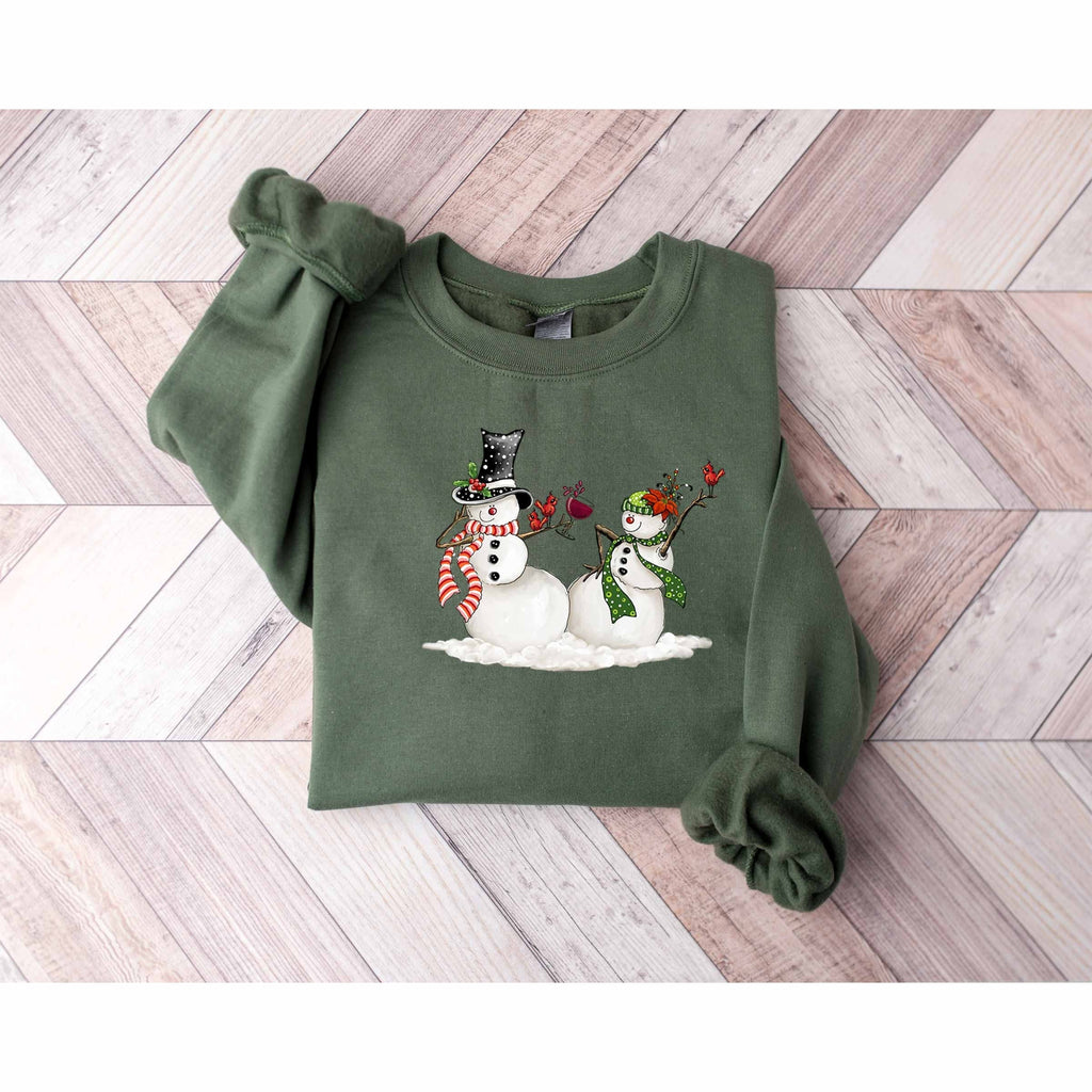Snowmans Sweatshirt, Family Matching Sweatshirt, Holiday Season Sweatshirt, Christmas Stocking Gift, Christmas Lights, Christmas Santa