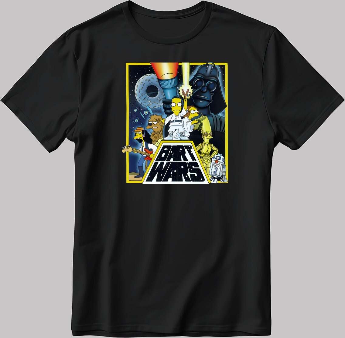 The Simpsons, Simpson drawing Short Sleeve White-Black Men's / Women's T Shirt L353