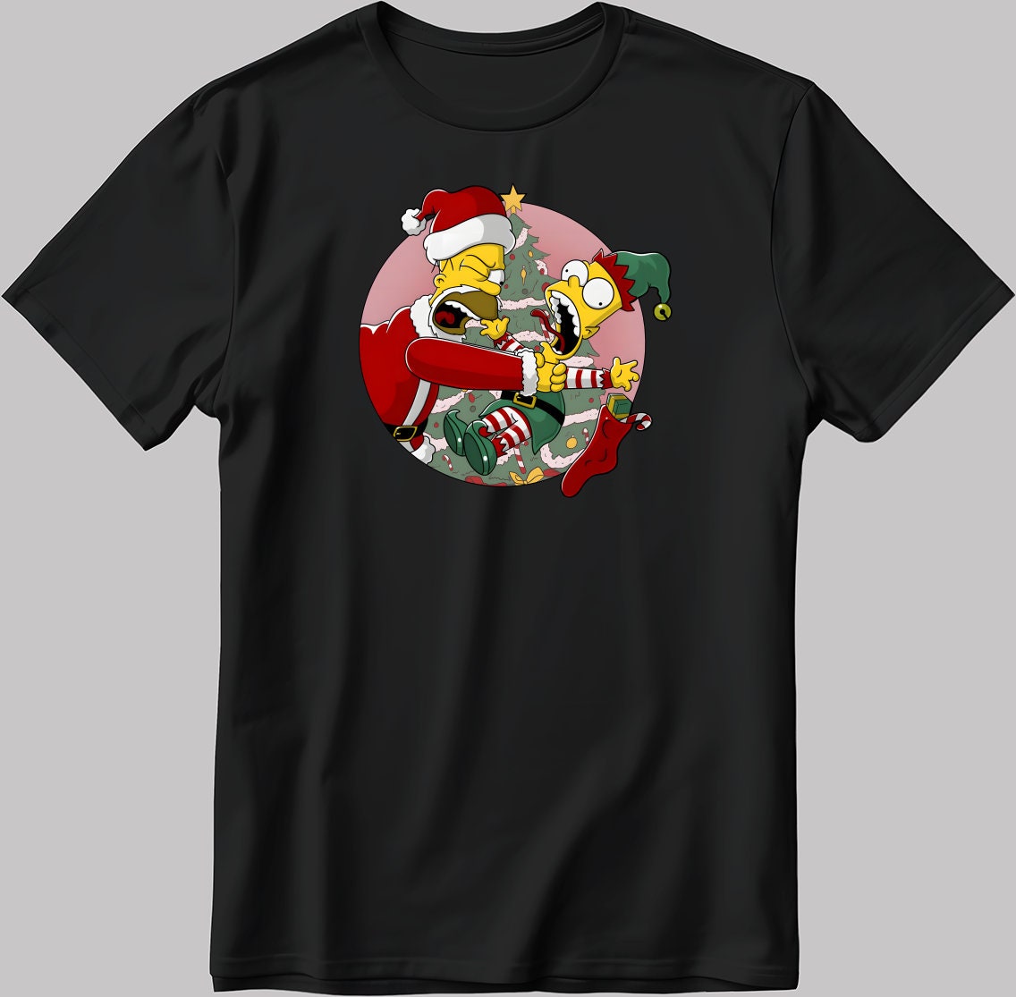 The Simpsons, Simpson drawing Short Sleeve White-Black Men's / Women's T Shirt L358