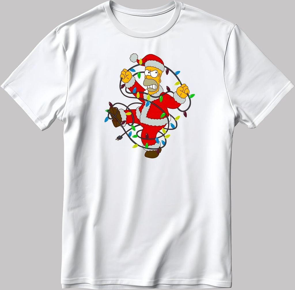 The Simpsons, Simpson drawing Short Sleeve White-Black Men's / Women's T Shirt L370