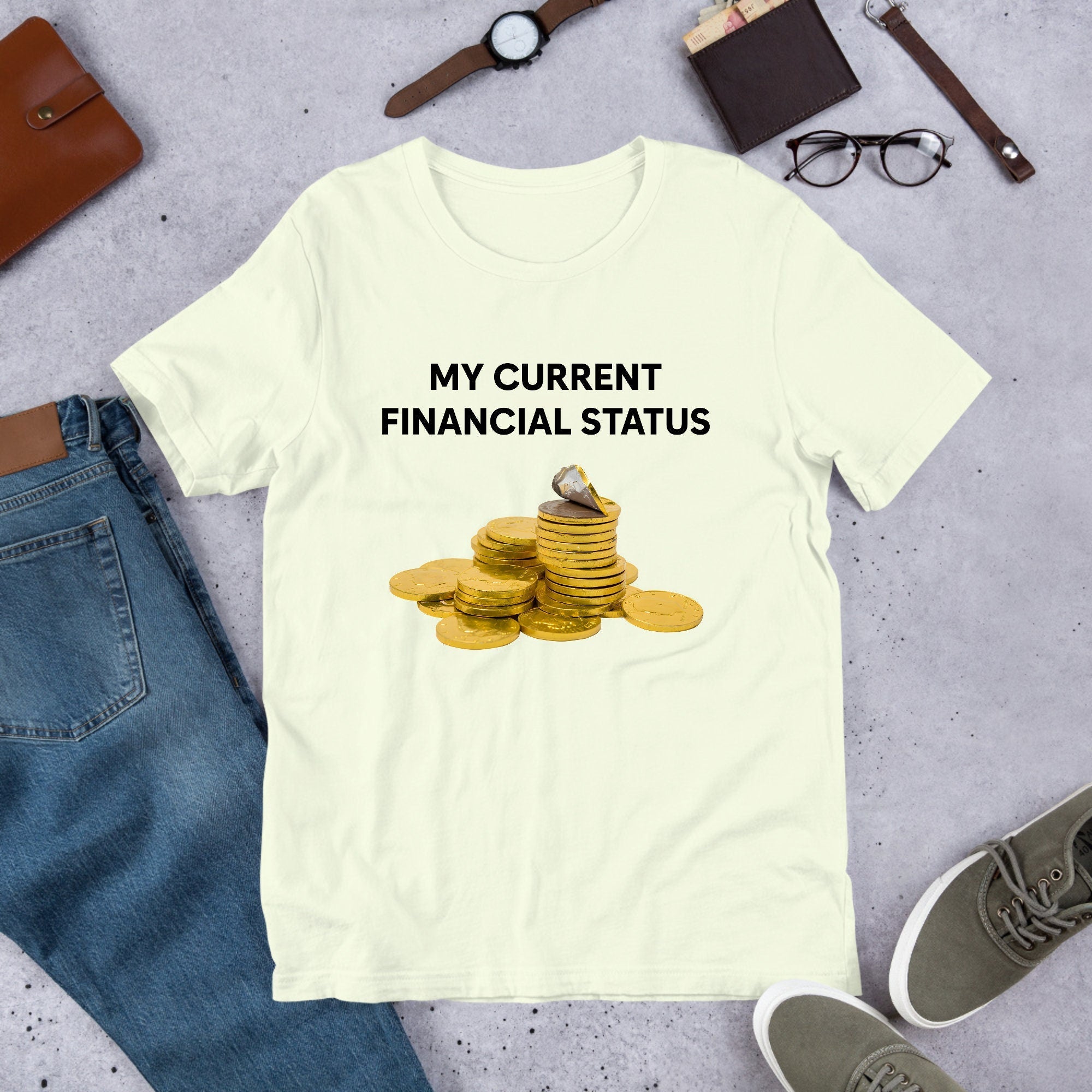 My Current Financial Status, Funny Meme Shirt, Weirdcore Clothing, Oddly Specific, Unhinged Shirt, Sassy Shirt, Sassy Food Meme