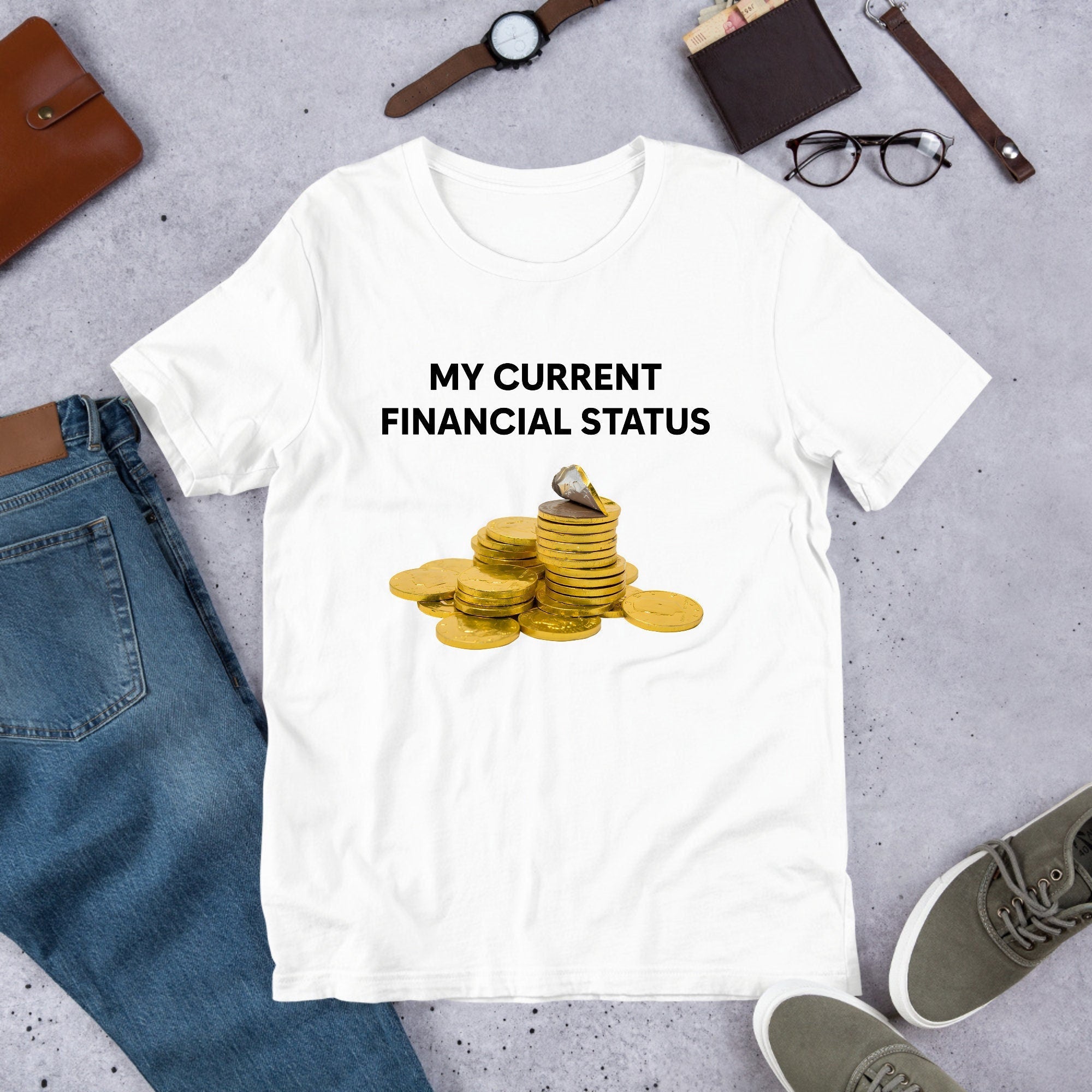 My Current Financial Status, Funny Meme Shirt, Weirdcore Clothing, Oddly Specific, Unhinged Shirt, Sassy Shirt, Sassy Food Meme
