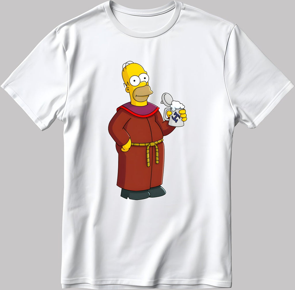 The Simpsons, Homer simpson drawing Short Sleeve White-Black Men's / Women's T Shirt L303