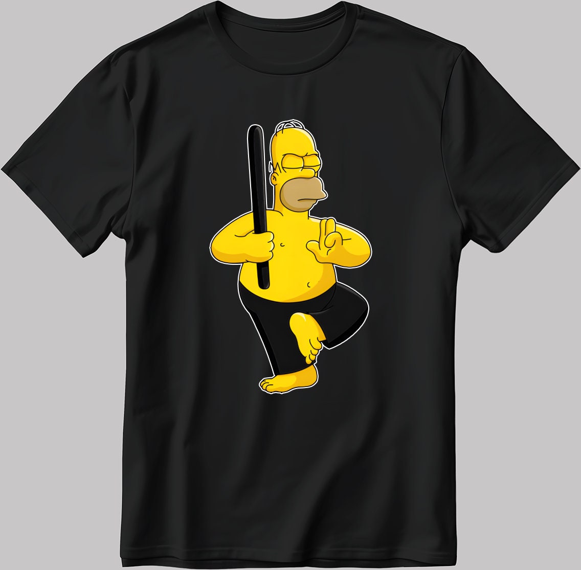 The Simpsons, Homer simpson drawing Short Sleeve White-Black Men's / Women's T Shirt L304