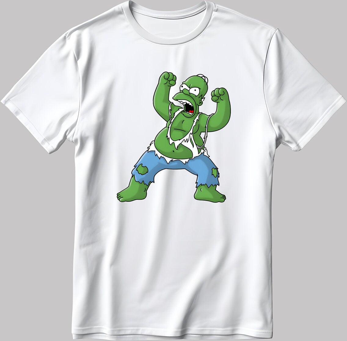 The Simpsons, Homer simpson drawing Short Sleeve White-Black Men's / Women's T Shirt L306