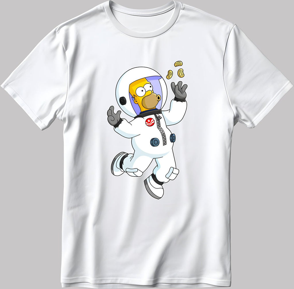 The Simpsons, Homer Simpson drawing Short Sleeve White-Black Men's / Women's T Shirt L314