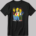The Simpsons, Simpson drawing Short Sleeve White-Black Men's / Women's T Shirt L325