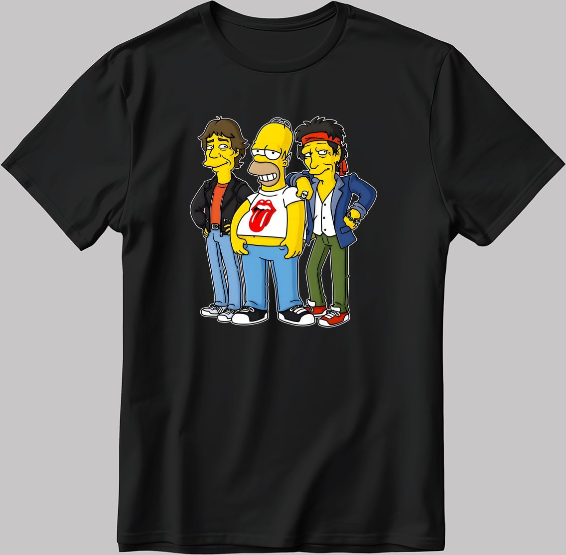 The Simpsons, Simpson drawing Short Sleeve White-Black Men's / Women's T Shirt L325