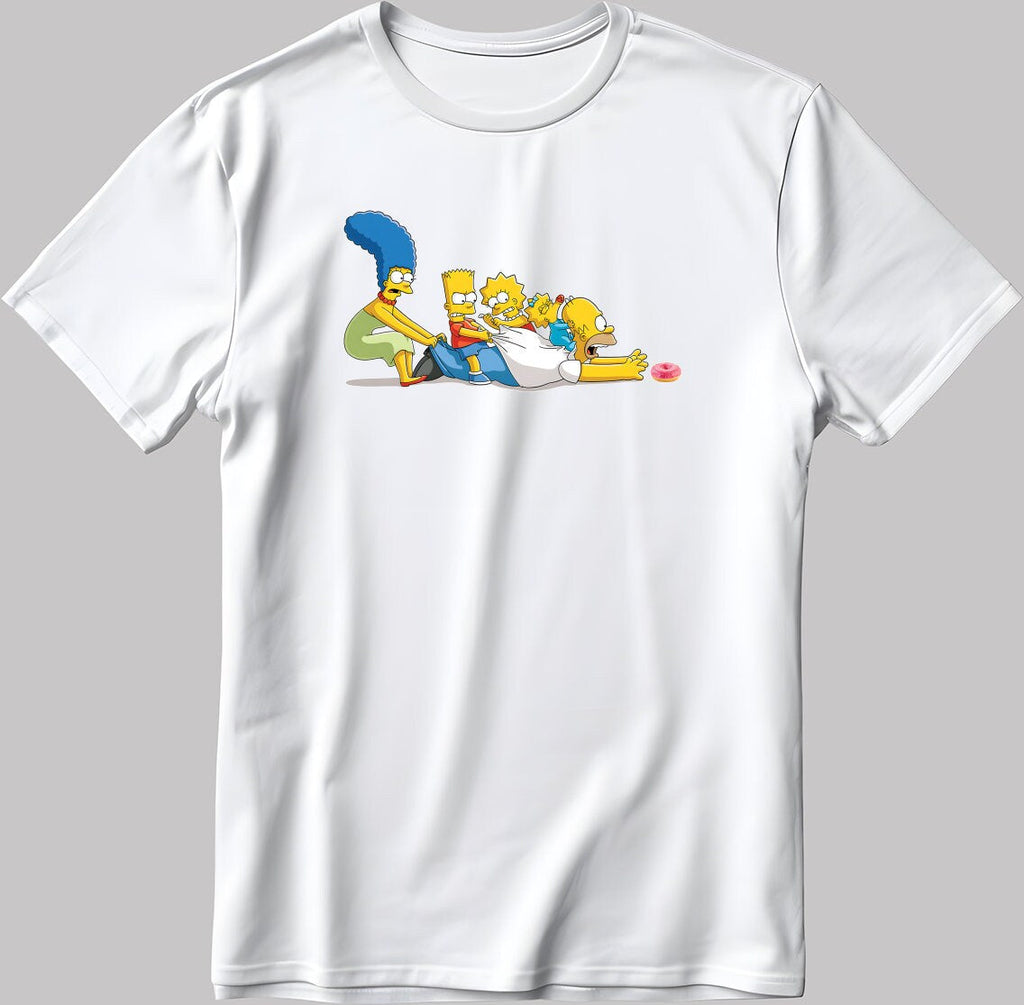 The Simpsons, Simpson drawing Short Sleeve White-Black Men's / Women's T Shirt L331