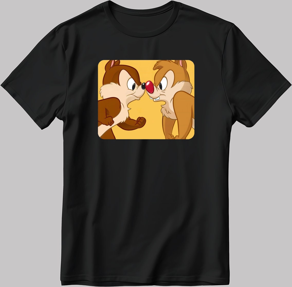 Chip Dale Short Sleeve White-Black Men's / Women's T Shirt L329