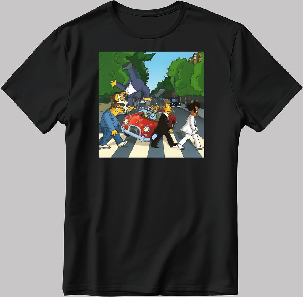 The Simpsons, Simpson drawing Short Sleeve White-Black Men's / Women's T Shirt C233