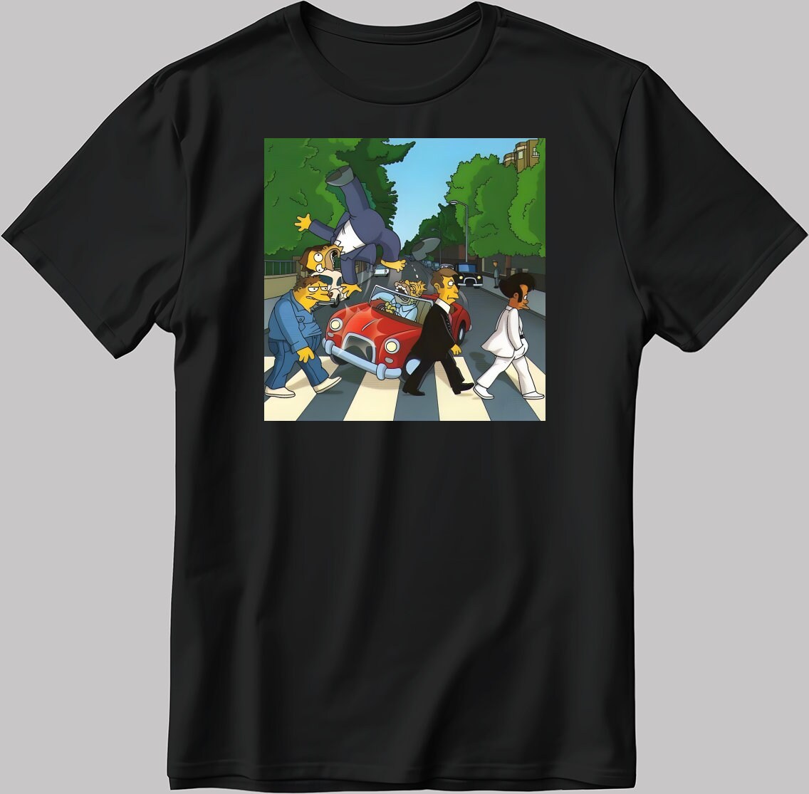 The Simpsons, Simpson drawing Short Sleeve White-Black Men's / Women's T Shirt C233