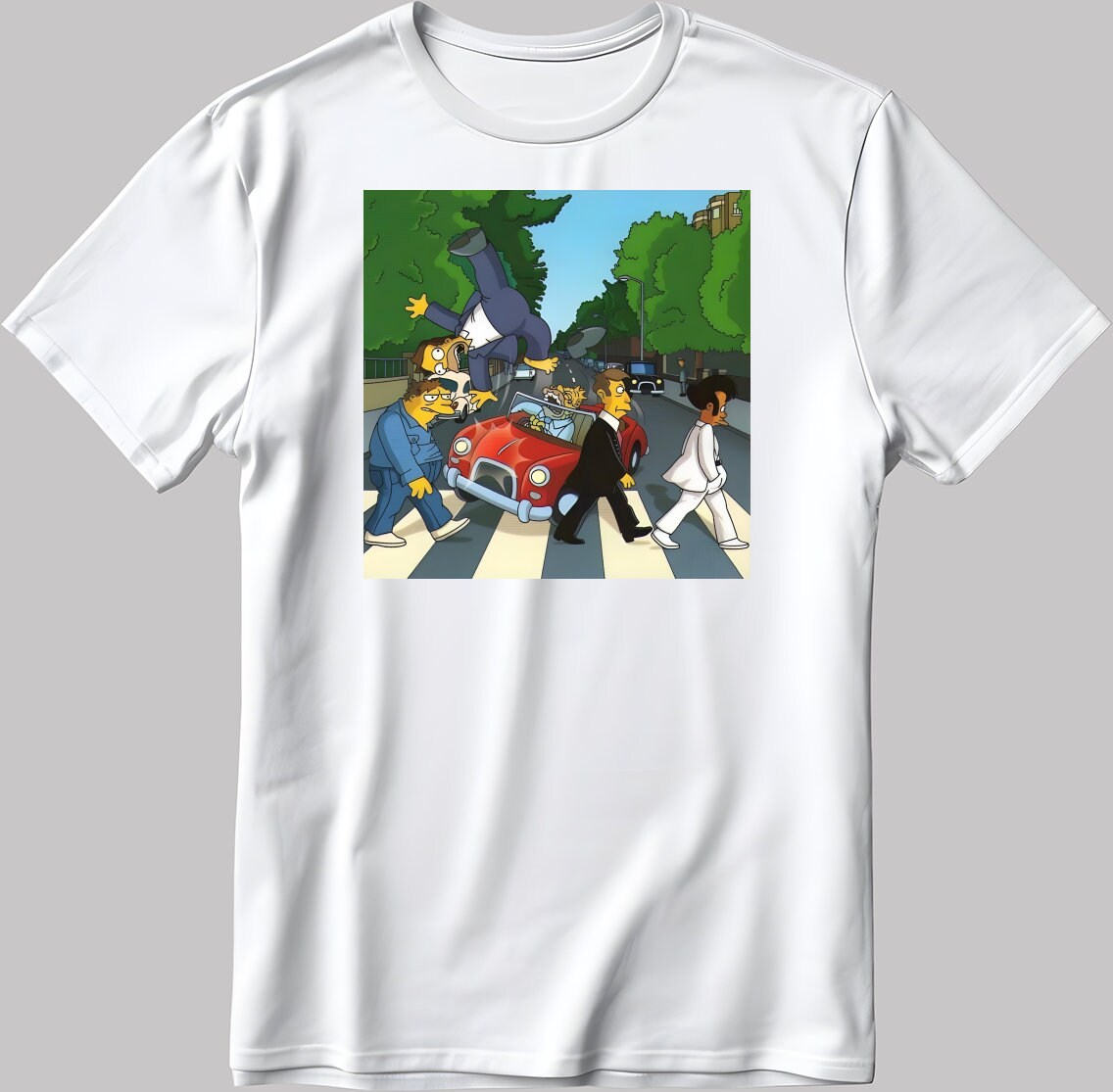 The Simpsons, Simpson drawing Short Sleeve White-Black Men's / Women's T Shirt C233