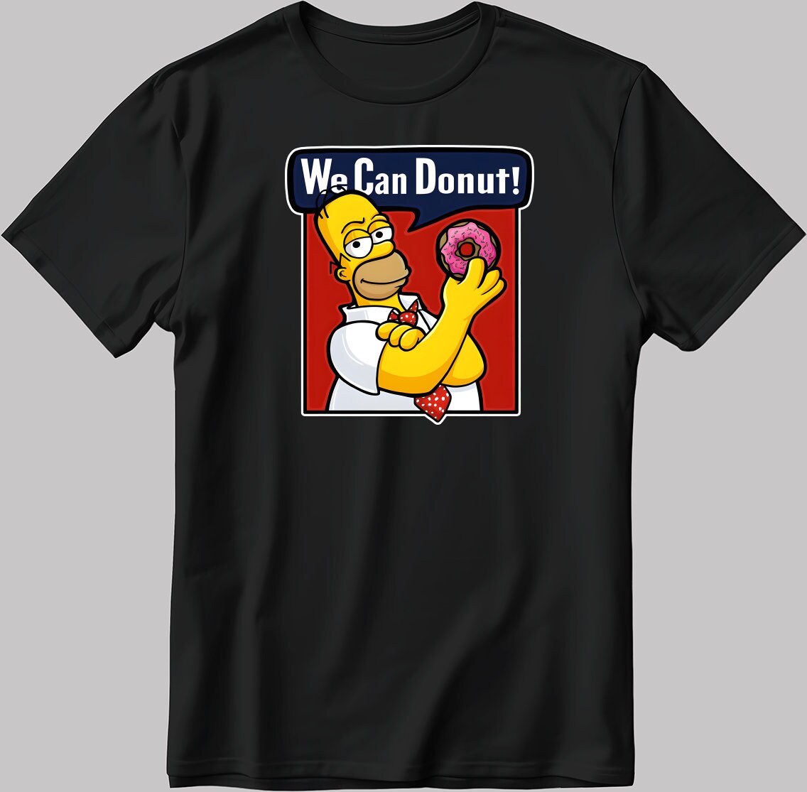 The Simpsons, Simpson drawing Short Sleeve White-Black Men's / Women's T Shirt L349