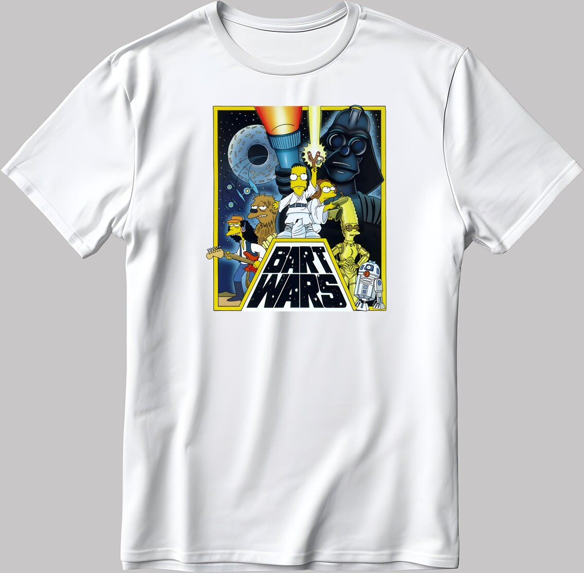 The Simpsons, Simpson drawing Short Sleeve White-Black Men's / Women's T Shirt L353