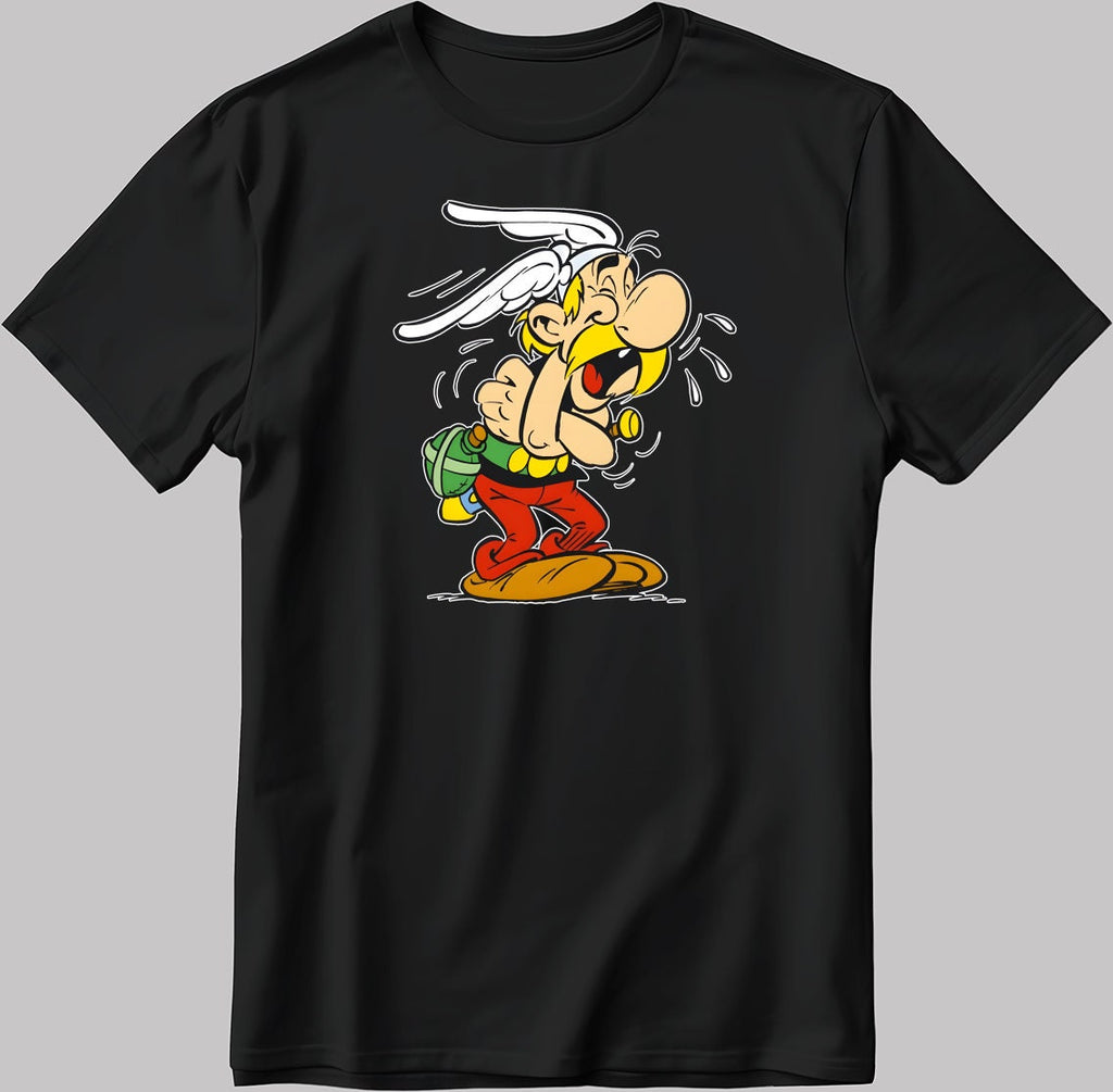 Asterix and Obelix, Famous Characters Figure, Short Sleeve White-Black Men's / Women's T Shirt L398