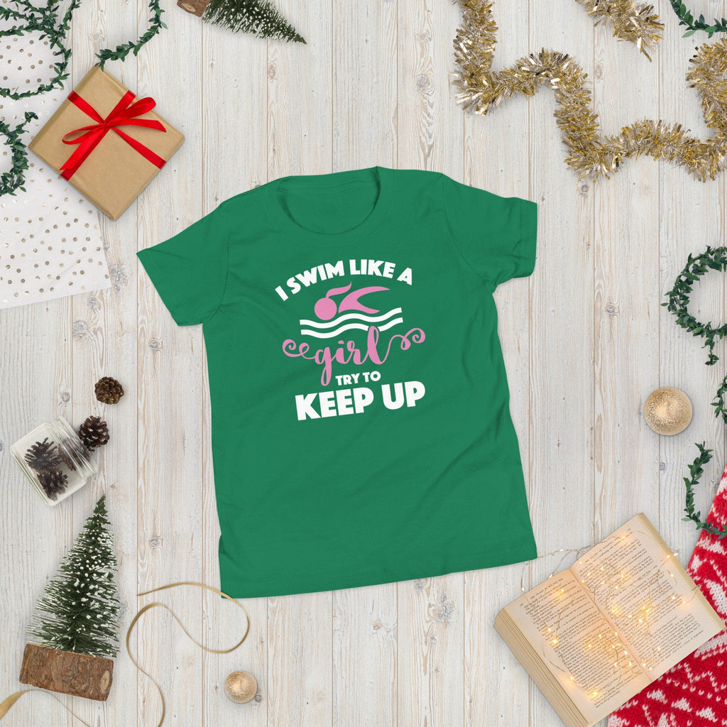 Swim Like a Girl T-Shirt for Young Swimmers - Ideal for Girls