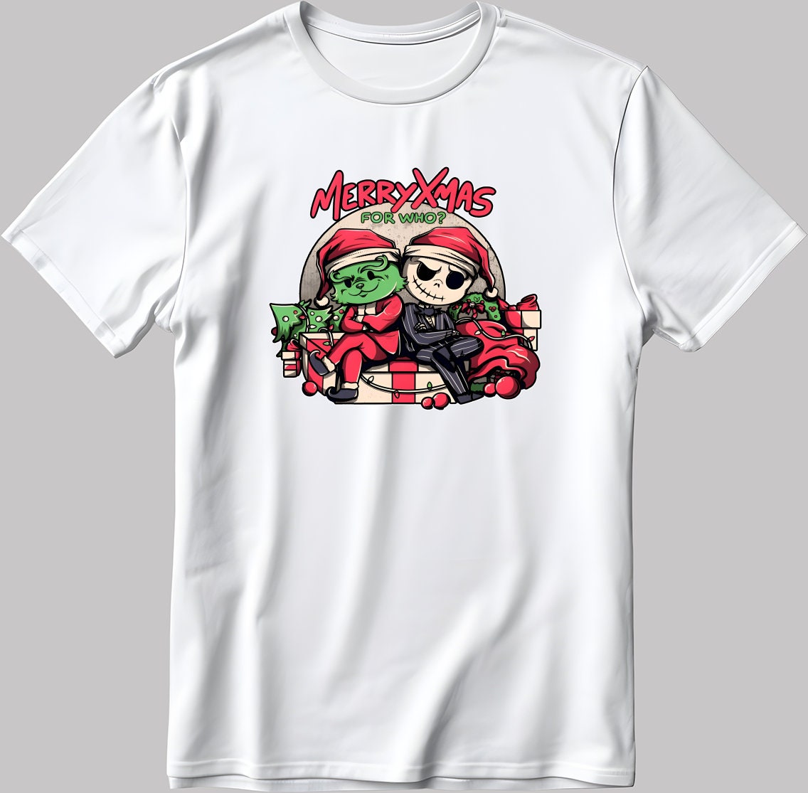 Merry Christmas Stolen Xmas , Jack Skellington Christmas, Short Sleeve White-Black Men's / Women's T Shirt K1101