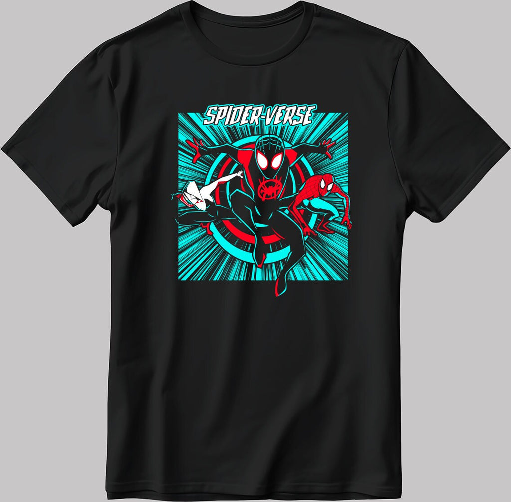 Spider-Verse Poster Short Sleeve White-Black Men's / Women's T Shirt U165