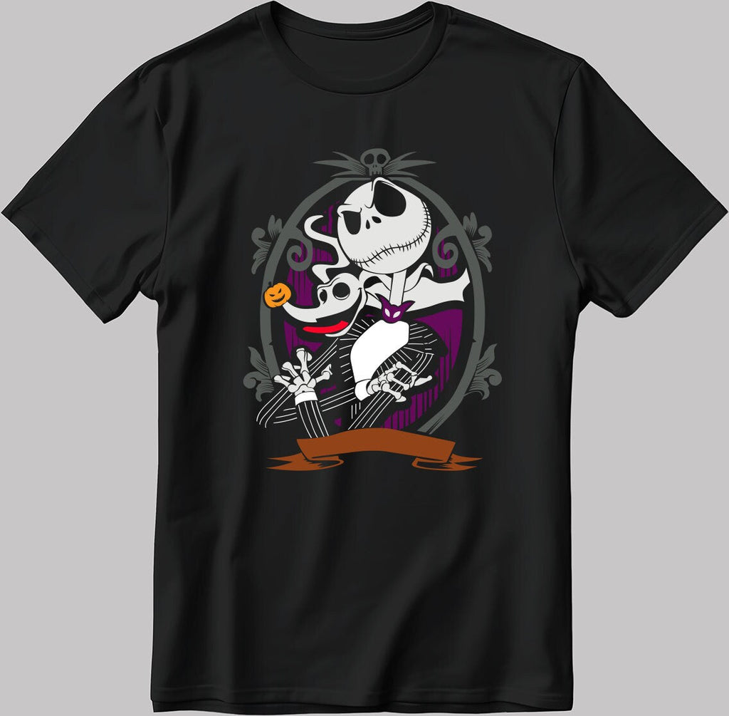 Jack Skellington Poster Halloween Short Sleeve White-Black Men's / Women's T Shirt U361