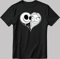 Jack Skellington And Lovely Girlfriend Short Sleeve White-Black Men's / Women's T Shirt U362