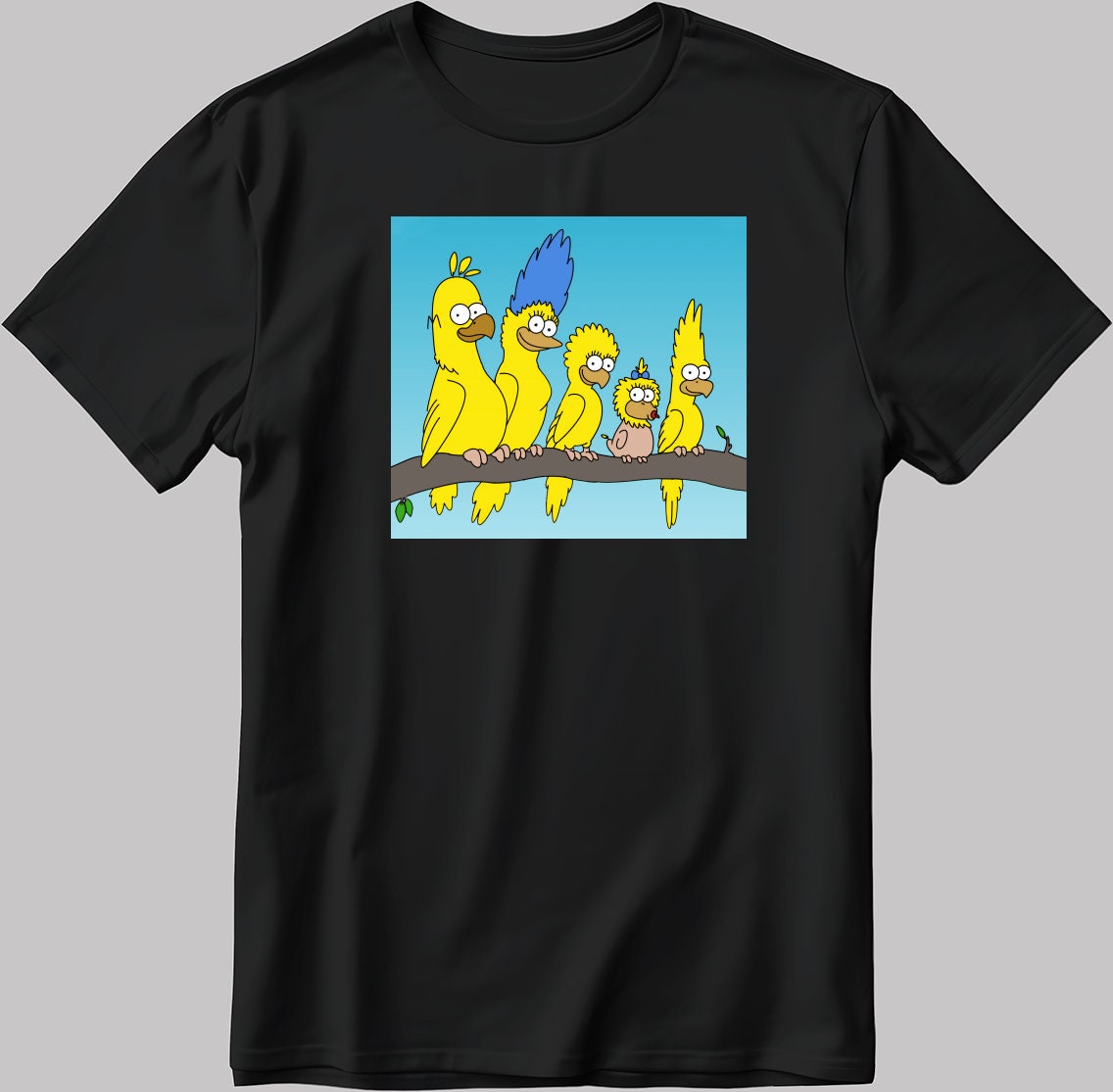 Funny Simpsons Characters Bird Cosplay Short Sleeve White-Black Men's / Women's T Shirt C241